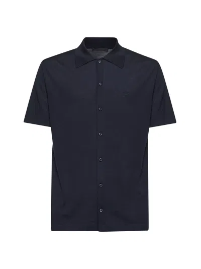 Prada Single-breasted Shirt In Blue