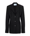 Prada Einreihige Jacke Aus Leichtem Mohair In Black