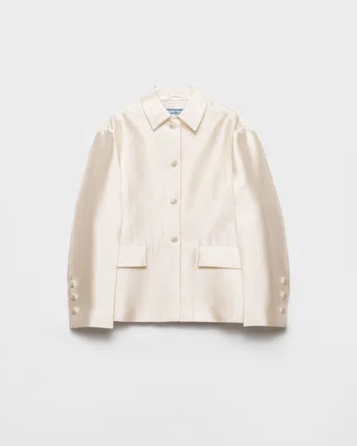 PRADA SINGLE-BREASTED SILK AND WOOL JACKET