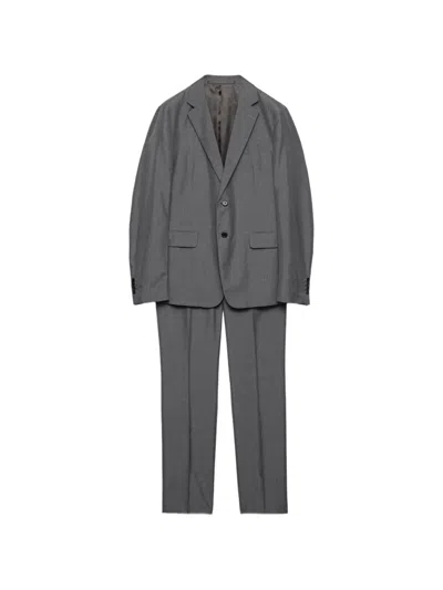 Prada Single-breasted Silk Suit In Multi