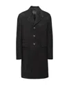 Prada Single-breasted Suede Coat In Black