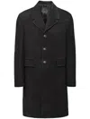 Prada Suede Coat In Black