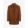 Prada Suede Jacket In Brown
