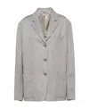 Prada Notched Lapels Cashmere Blazer In Marble Gray