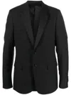 Prada Notched-lapels Single-breasted Blazer In Black