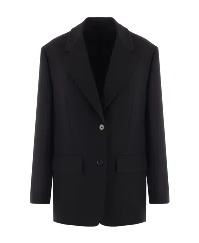 Prada Single-breasted Tailored Blazer In Black