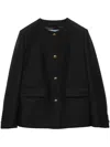 Prada Single-breasted Sheepwool Casual Jacket In Black