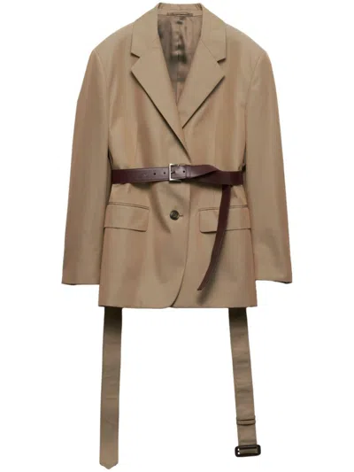 PRADA SINGLE-BREASTED TWILL BLAZER