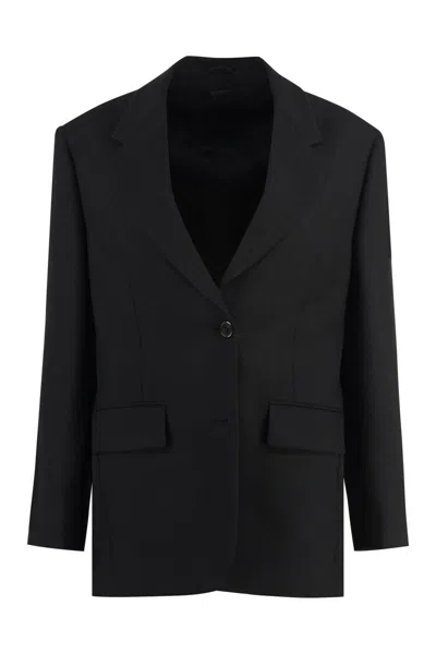 Prada Single-breasted Two-button Blazer In Black