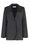 Prada Single-breasted Two-button Jacket In Gray