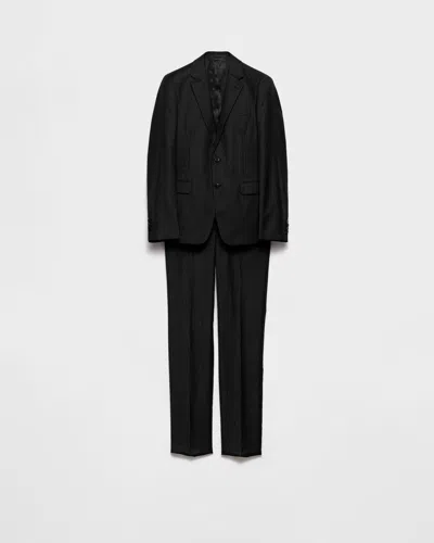 Prada Single-breasted Wool And Cashmere Suit In Gray