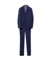 Prada Single Breasted Wool And Mohair Suit In Baltic Sea Blue