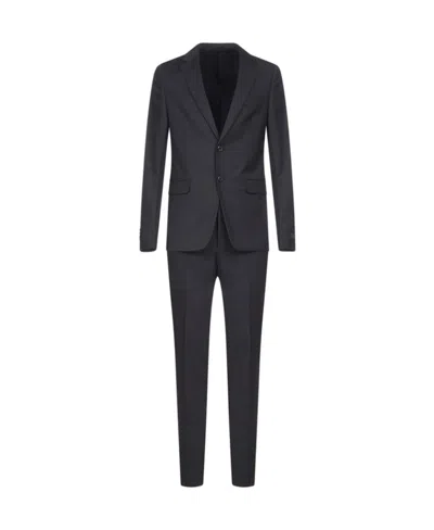 Prada Single-breasted Wool And Mohair Suit In Black