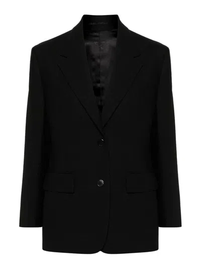 Prada Single-breasted Wool Blazer In Black