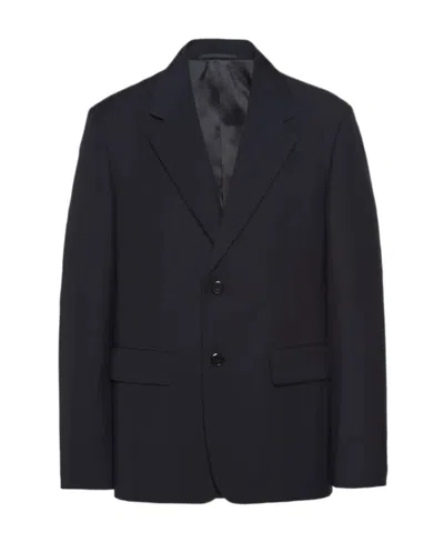 PRADA SINGLE-BREASTED WOOL AND MOHAIR JACKET
