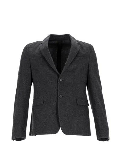 Pre-owned Prada Single-breasted Wool Blazer In Gray