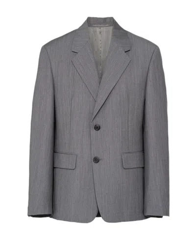 PRADA PRADA BUTTONED TAILORED BLAZER