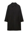 Prada Single-breasted Wool Blend Coat In Black