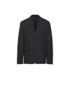 Prada Single-breasted Wool Blend Jacket In Black