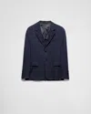 Prada Single-breasted Blazer In Navy