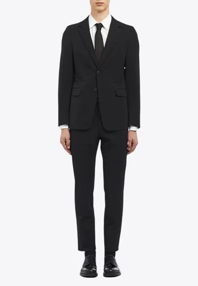 Prada Single-breasted Wool-blend Suit In Black