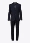 Prada Single-breasted Wool Blend Suit In Navy