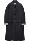 Prada Single-breasted Wool Coat In 灰色