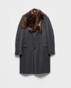 Prada Single-breasted Wool Coat In Black