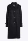 Prada Coat With Button Detailing And Side Pockets In Black