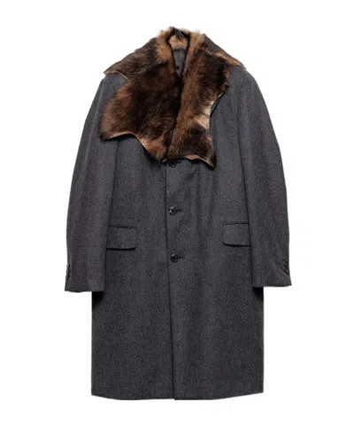 PRADA SINGLE-BREASTED WOOL COAT
