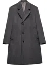 Prada Single-breasted Wool Coat In Grau