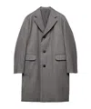 Prada Single-breasted Wool Coat In Gray
