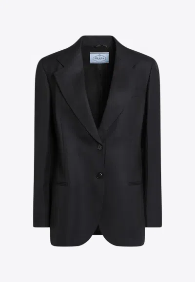 Prada Single-breasted Wool Jacket In Black