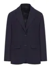 Prada Single-breasted Wool Jacket In Blue