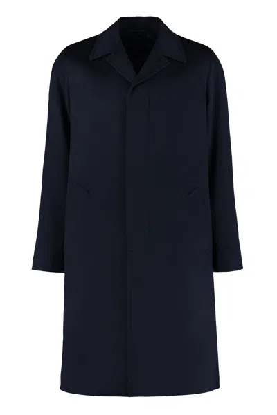 Prada Single-breasted Wool Jacket In Blue