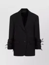Prada Blazer Aus Wolle Mit Federn