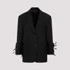 Prada Blazer Aus Wolle Mit Federn In Nero