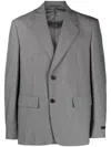 Prada Melange Grey Wool Blend Blazer In Grey