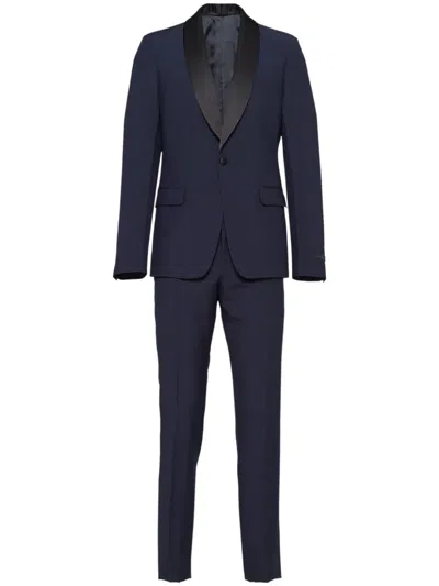 Prada Single-breasted Wool And Mohair Tuxedo In Black