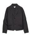 Prada Einreihige Jacke Aus Wolle Und Seide In Dark Gray