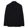 Prada Single-breasted Wool Blend Jacket In Black