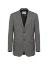 Prada Single-breasted Blazer In Gray