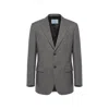 Prada Single-breasted Blazer In Gray