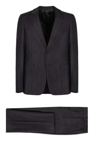 Prada Single-breasted Coat In Wool And Cashmere In Gray