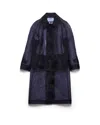 Prada Single-breasted Crinoline Coat In Blue