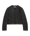 Prada Single-breasted Double Tweed Jacket In Gray