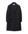 Prada Single-breasted Double Wool Coat In Black