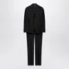 Prada Single-breasted Dress In Anthracite Gray Wool And Cashmere In Black
