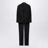 Prada Single-breasted Dress In Anthracite Gray Wool And Cashmere In Black