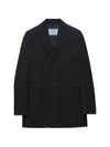 Prada Single-breasted Gabardine Jacket In Black